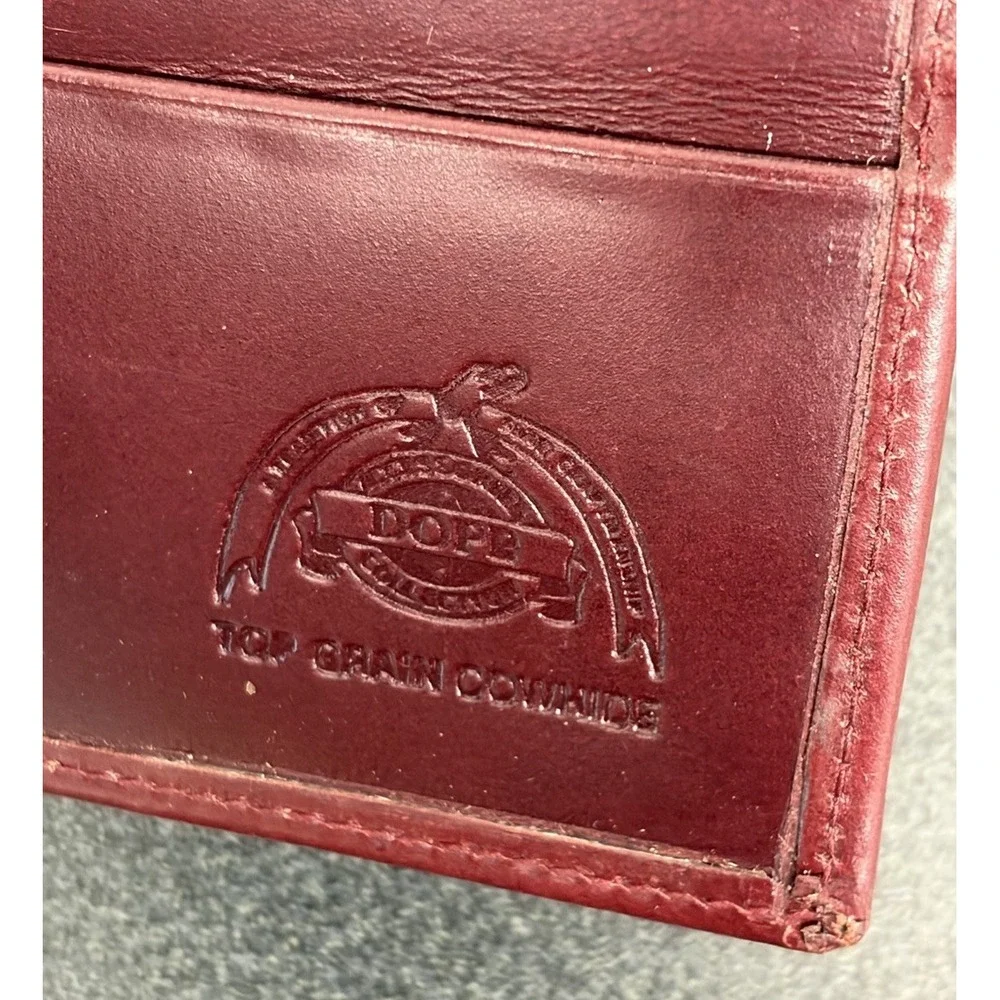 Dopp Leather Bifold Wallet Oxblood Red Top Grain Cowhide